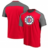LA Clippers Fanatics Branded Iconic Blocked T-Shirt Red,baseball caps,new era cap wholesale,wholesale hats
